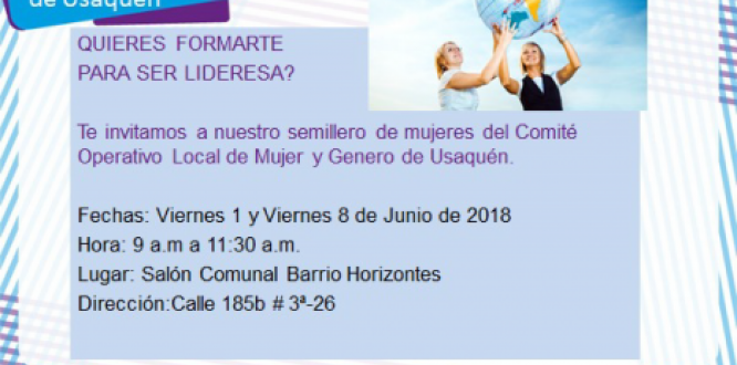 Junio 1 y 8: reunión de semillero de mujeres Junio 1 y 8: reunión de semillero de mujeres