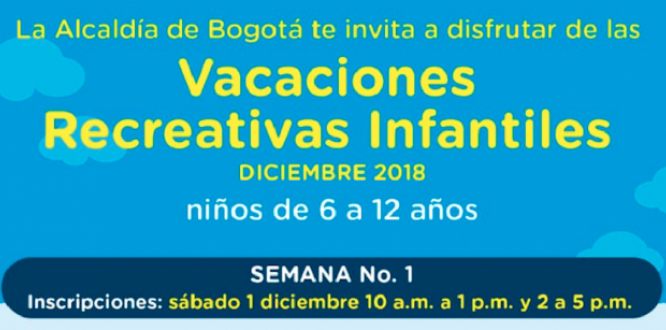 Diciembre 2: Inscripciones vacaciones creativas
