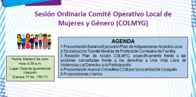 Julio 3:  Comité Operativo Local de Mujeres y Género
