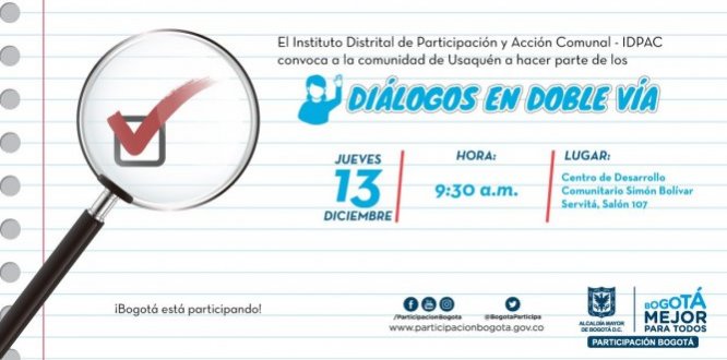 Diciembre 13: Diálogos en Doble Vía en Usaquén
