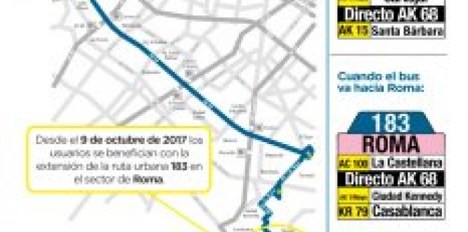 Lunes 9: extensión de la ruta Unicentro -  Roma