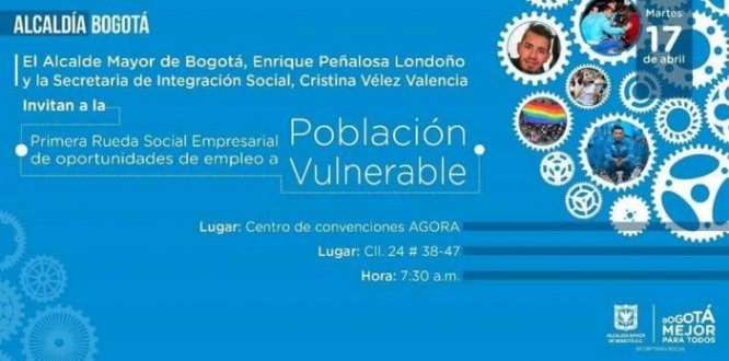 Rueda Empresarial para población vulnerable, juvenil, ex-habitante de calle y LGBTI