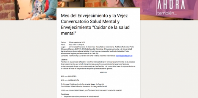 Conversatorio sobre salud mental y envejecimiento