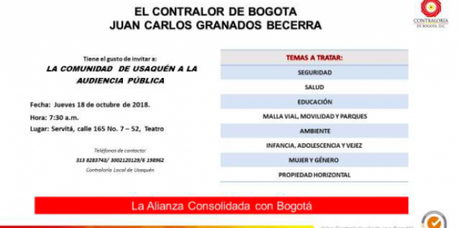 Audiencia Pública Contraloría y Foro de Discapacidad en Usaquén Audiencia Pública Contraloría y Foro de Discapacidad en Usaquén