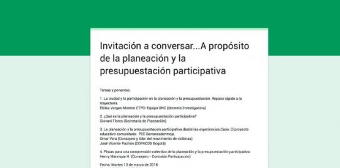 Conversatorio sobre planeación