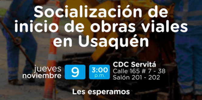 socialización de obras viales en Usaquén