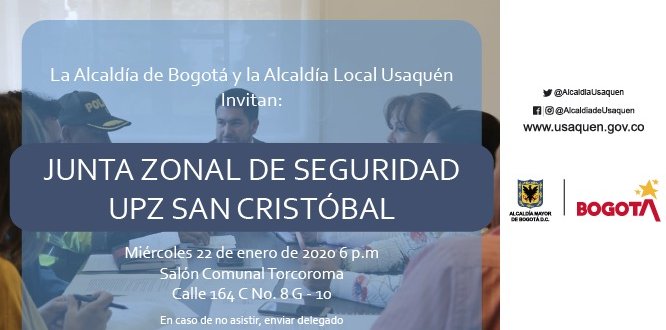 Junta Zonal de Seguridad UPZ San Cristobal 