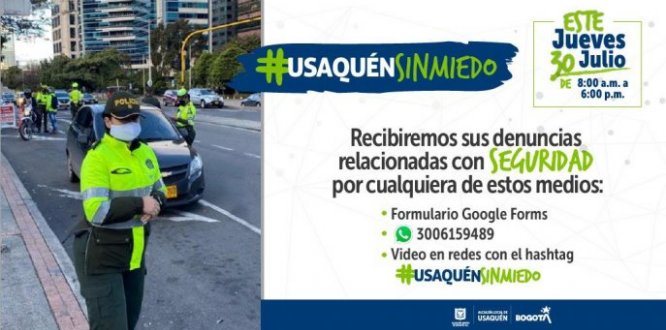 Construyamos confianza y soluciones por una  #UsaquénSinMiedo