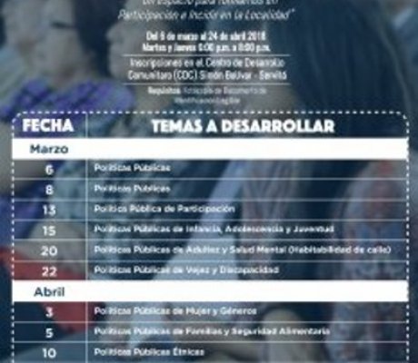 Inscríbase: Escuela Itinerante de Participación 