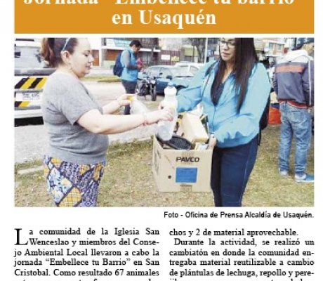 Jornada “Embellece tu barrio” en Usaquén"